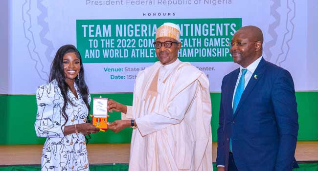 Tobi Amusan, Ese Brume and Other Athletes Conferred With National Honours and N200 Million